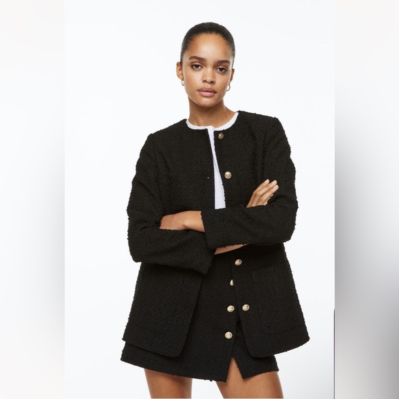 H&M Jackets & Blazers - H&M black boucle blazer NWT, size Medium